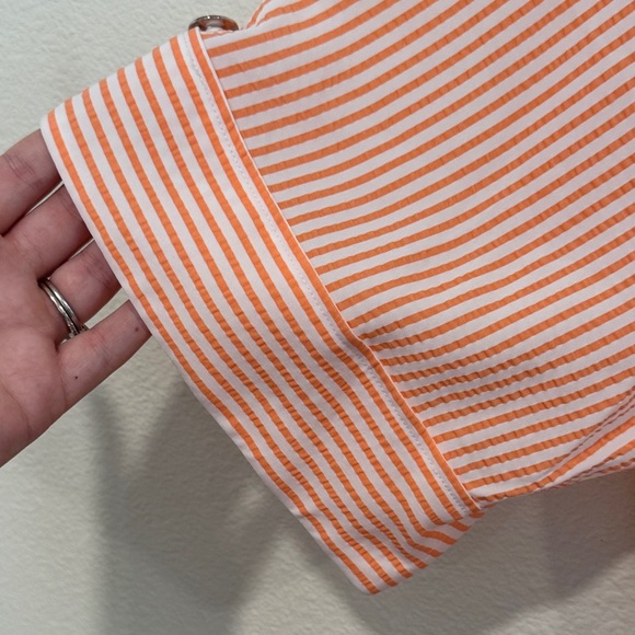 Elie Tahari Peach Striped Midi Dress - Picture 9 of 9